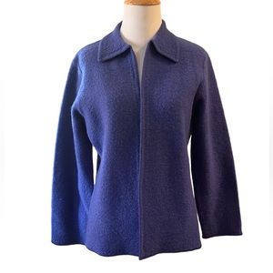 NOUVEAUX OPEN FRONT WOOL CARDIGAN PURPLE SIZE MP